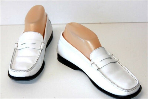 TOD'S Mocassins Souples Cuir Blanc Petits Talons T 36 BE