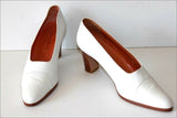 MINE DE RIEN Escarpins à Talons Tout Cuir Blanc T 39.5 TTBE
