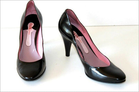 FABI Escarpins Tout Cuir Lisse Noir Doublés Cuir T 39 TBE