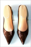 PAUL VALLAGNOSC Escarpins Pointus Ouverts Cuir Talons Fins T 37 BE