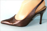 PAUL VALLAGNOSC Escarpins Pointus Ouverts Cuir Talons Fins T 37 BE