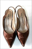 PAUL VALLAGNOSC Escarpins Pointus Ouverts Cuir Talons Fins T 37 BE