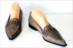 HEYRAUD Escarpins Pointus Cuir Marron Taupe Nuancé T 39.5 TBE