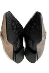HEYRAUD Escarpins Pointus Cuir Marron Taupe Nuancé T 39.5 TBE