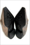 HEYRAUD Escarpins Pointus Cuir Marron Taupe Nuancé T 39.5 TBE