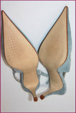 ZARA Escarpins Ouverts Pointus Daim bleu Ciel T 37 TBE