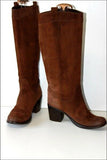 REQINS Bottes Cavalières Daim Marron Foncé Doublées Cuir T 40 TBE