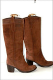 REQINS Bottes Cavalières Daim Marron Foncé Doublées Cuir T 40 TBE