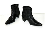 MYMA Bottines Boots Cuir Fripé Noir Doublées Cuir T 35 TBE