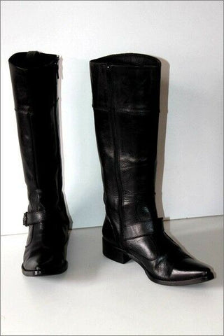 VERTIGO Bottes Pointues Cuir Lisse Noir Doublées Cuir T 38 TBE