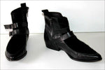 MORGAN Bottines Pointues Cuir et Fourrure Noir T 40 TBE