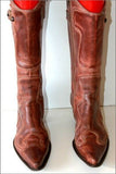 SPIRAL Mi Bottes Pointues Cuir Marron Nuancé T 38 BE