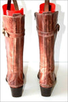 SPIRAL Mi Bottes Pointues Cuir Marron Nuancé T 38 BE