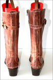 SPIRAL Mi Bottes Pointues Cuir Marron Nuancé T 38 BE