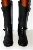 REQINS Mi Bottes Cuir Noir Doublées Cuir T 38 TBE