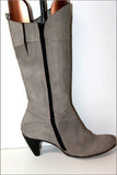 MINKA DESIGN Mi Botte Daim Gris Clair Doublées Cuir T 39 TBE