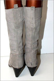 MINKA DESIGN Mi Botte Daim Gris Clair Doublées Cuir T 39 TBE