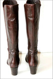 MURATTI Bottes à Talons Cuir Marron foncé Bandes Elastiquées T 39 TBE