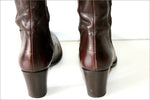 MURATTI Bottes à Talons Cuir Marron foncé Bandes Elastiquées T 39 TBE