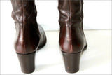 MURATTI Bottes à Talons Cuir Marron foncé Bandes Elastiquées T 39 TBE