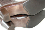MURATTI Bottes à Talons Cuir Marron foncé Bandes Elastiquées T 39 TBE