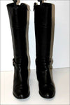 CHARLES KAMMER Bottes Cuir Grainé Noir Bandes Elastiquées T 35.5 TBE