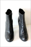 JANET & JANET Bottines Boots Tout Cuir Gris Foncé Talons Hauts T 37 TTBE