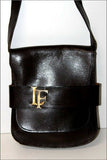 LOUIS FERAUD Sac Vintage Sacoche Cuir Marron Foncé Bandoulière TBE
