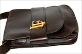 LOUIS FERAUD Sac Vintage Sacoche Cuir Marron Foncé Bandoulière TBE