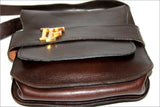 LOUIS FERAUD Sac Vintage Sacoche Cuir Marron Foncé Bandoulière TBE