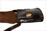 LOUIS FERAUD Sac Vintage Sacoche Cuir Marron Foncé Bandoulière TBE