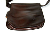 LOUIS FERAUD Sac Vintage Sacoche Cuir Marron Foncé Bandoulière TBE