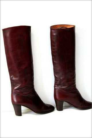 BUTTAZZONI Bottes Vintage Tout Cuir bordeaux T 36 BE