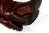 BUTTAZZONI Bottes Vintage Tout Cuir bordeaux T 36 BE