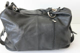 BORSE IN PELLE Sac Shopping Cuir Noir Doublé Cuir BE