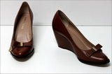 SAN MARINA Escarpins Compensés Cuir Marron Noisette T 36 TTBE
