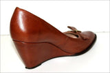 SAN MARINA Escarpins Compensés Cuir Marron Noisette T 36 TTBE