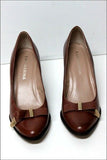 SAN MARINA Escarpins Compensés Cuir Marron Noisette T 36 TTBE