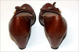 SAN MARINA Escarpins Compensés Cuir Marron Noisette T 36 TTBE