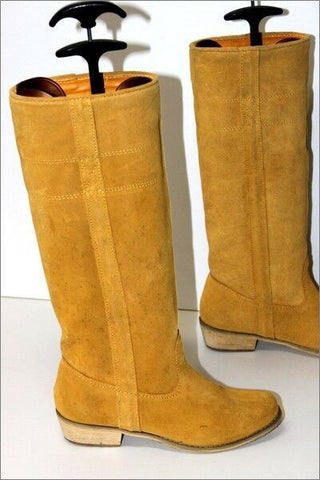 LA REDOUTE Création Bottes Cavalières Daim Ocre T 35 BE