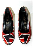 LUDOVICO Escarpins Cuir Verni Motif Anglais T 35 BE