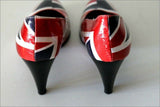 LUDOVICO Escarpins Cuir Verni Motif Anglais T 35 BE