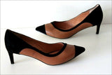 LAURA CLEMENT Escarpins Bicolore Cuir et Daim T 41 TBE