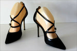 SAN MARINA Escarpins Cuir Noir Doublées Cuir Talons Aiguilles T 36 TBE