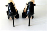 SAN MARINA Escarpins Cuir Noir Doublées Cuir Talons Aiguilles T 36 TBE