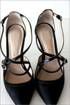 SAN MARINA Escarpins Cuir Noir Doublées Cuir Talons Aiguilles T 36 TBE