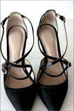 SAN MARINA Escarpins Cuir Noir Doublées Cuir Talons Aiguilles T 36 TBE