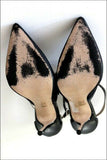 SAN MARINA Escarpins Cuir Noir Doublées Cuir Talons Aiguilles T 36 TBE