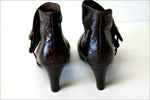 Bottines Boots Vintage cuir Façon Reptile Cognac T 35 TTBE