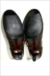 Bottines Boots Vintage cuir Façon Reptile Cognac T 35 TTBE